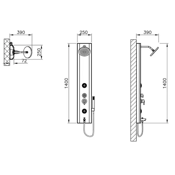 Vitra Move Masajlı Duş Sistemi A45811 Beyaz - 2