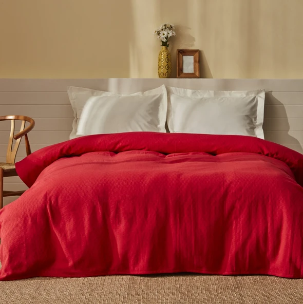 Karaca Home Tory  Müslin Çift Kişilik Pike 200x230 cm Kırmızı - Resim 3