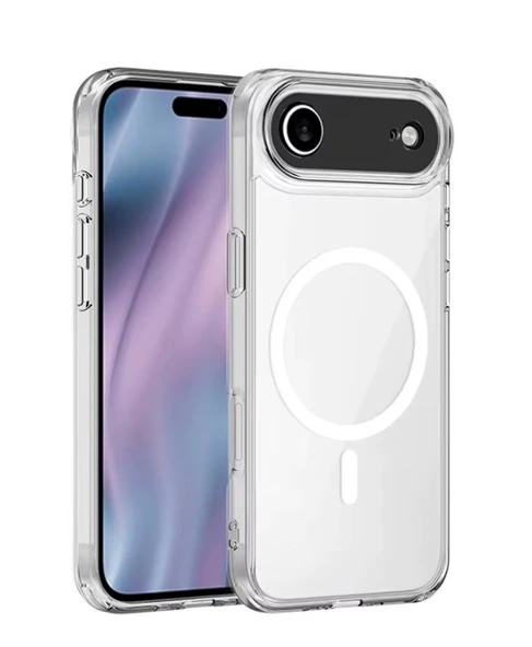 iPhone 17 Air için Uyumlu MagSafe özellikli Şeffaf Kılıf - Resim 3