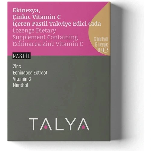 Talya Pastil Ekinezya + Çinko + Vitamin C 12'Li