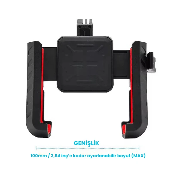 Titreşim Engelleyici Motosiklet Telefon Tutucu 360 C Döner Başlık, Hızlı Kilit Sistemli - 2