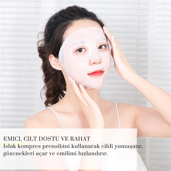 Tek Kullanımlık Pamuk Yüz Bakım Maskesi Face Yoga 10 'lu Maske - 2