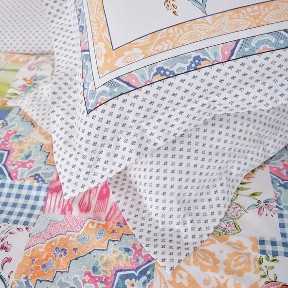 Karaca Home Dallias Fuşya %100 Pamuk Tek Kişilik Nevresim Takımı - Resim 7