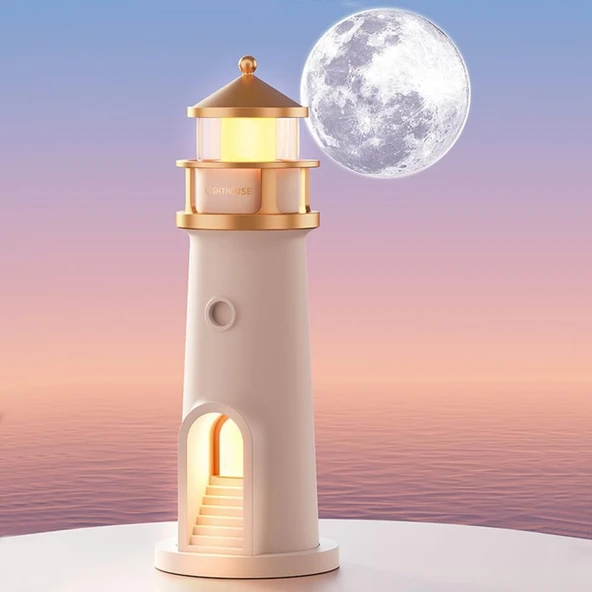 HyMark Deniz Feneri Projektör Ay LED Gece Lambası Kumandalı Kısılabilir Zamanlama - 1