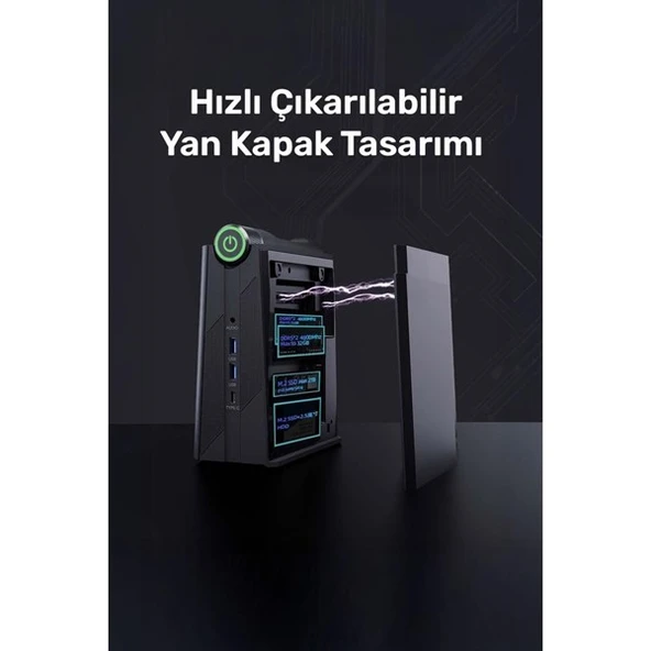 RAXIUS MP AM08 PRO R7 780M-845HS001 RYZEN 7 8845HS 16GB RAM 2TB NVME O/B UHD FDOS MINI PC - Resim 4