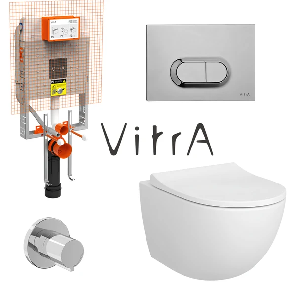 Vitra Sento Rim-Ex Asma Klozet Slim Kapak, Vitra Gömme Rezervuar Set 768-1851 ürün görseli