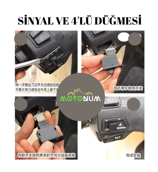 Motosiklet 4 lü ve Sinyal Düğmesi - Resim 2