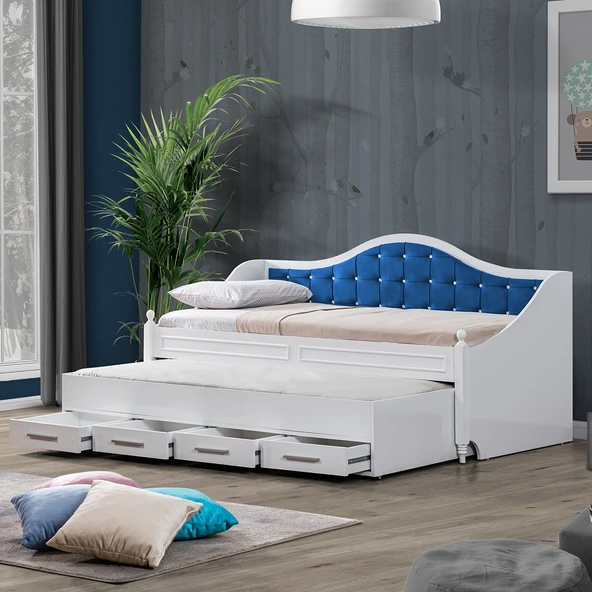 Yavrulu Karyola, Eymen Yavrulu Yatak - Mavi 2 Adet Comfort Yatak - Resim 2