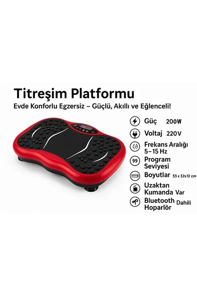 Titreşimli Egzersiz Aleti  200W Güç, 120 Kademe Hız Ayarı, Uzaktan Kumanda ve Bluetooth Hoparlör - 7