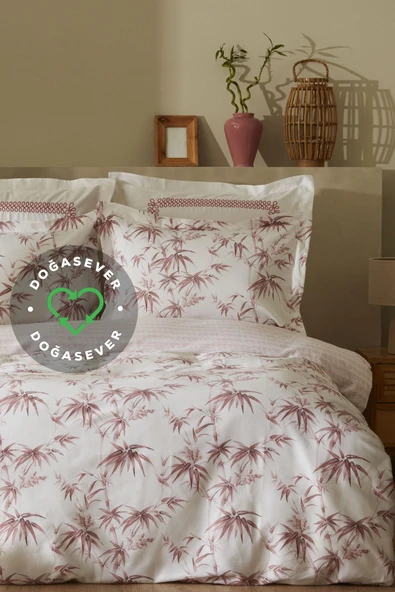 Doğasever Grove Bambu Tek Kişilik Nevresim Takımı Mercan - Resim 2