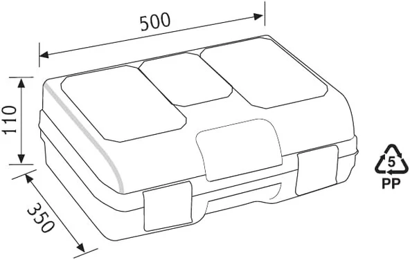 PORT-BAG Tk 100 Plastik Takım Çantası Siyah+Kırmızı - Resim 3
