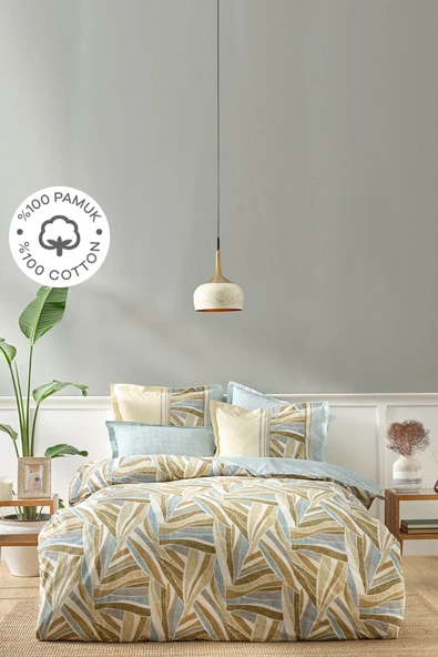 Karaca Home Raul Bej Çift Kişilik %100 Pamuk Nevresim Takımı Fitted - Resim 3