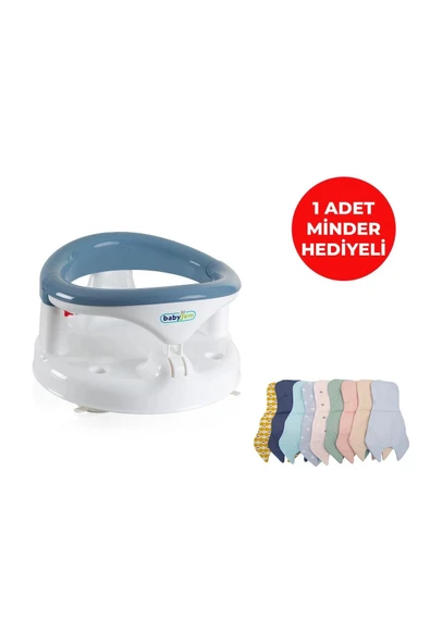 Babyjem Yandan Açılır Banyo ve Mama Oturağı & Minder 2'li Set İndigo Mavi - 1