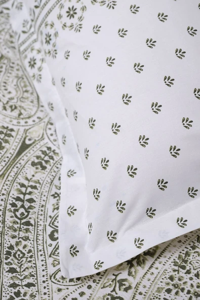 Karaca Home Della %100 Pamuk Yeşil Çift Kişilik Pike Takımı  - Resim 3