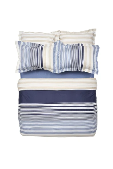 Karaca Home Nolan Mavi Çift Kişilik %100 Pamuk Saten Nevresim Takımı - Resim 6