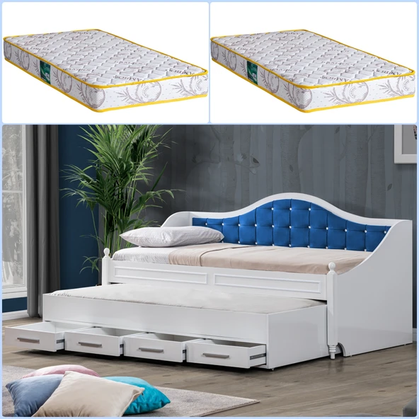 Yavrulu Karyola, Eymen Yavrulu Yatak - Mavi 2 Adet Comfort Yatak ürün görseli