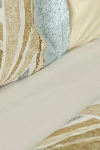 Karaca Home Raul Bej Çift Kişilik %100 Pamuk Nevresim Takımı Fitted - Resim 12