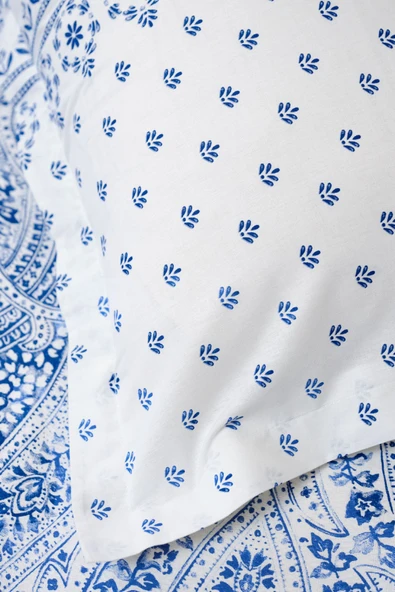 Pike Takımı %100 Pamuk Rnf Çift Kişilik Della Mavi - Resim 4