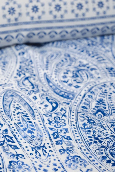 Pike Takımı %100 Pamuk Rnf Çift Kişilik Della Mavi - Resim 9