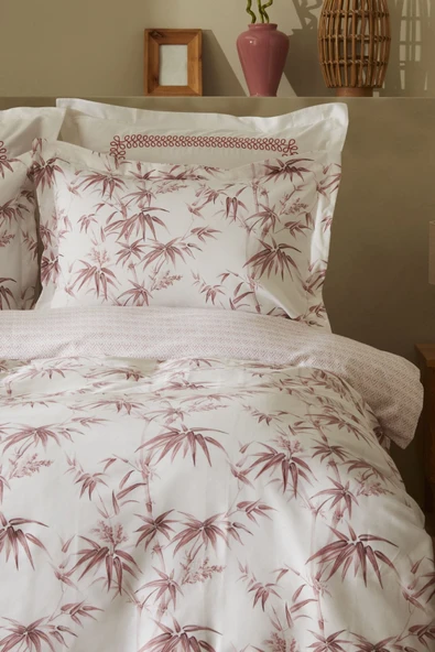 Doğasever Grove Bambu Tek Kişilik Nevresim Takımı Mercan - Resim 4