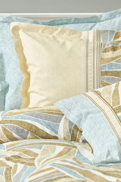 Karaca Home Raul Bej Çift Kişilik %100 Pamuk Nevresim Takımı Fitted - Resim 2