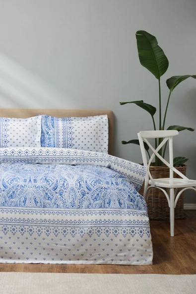 Pike Takımı %100 Pamuk Rnf Çift Kişilik Della Mavi - Resim 8