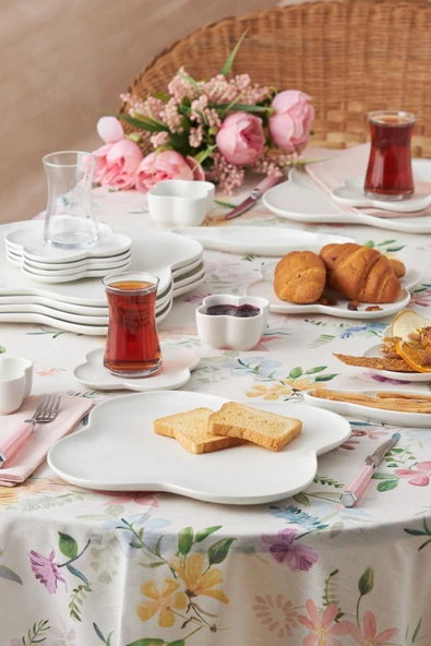 Clover 28 Parça 6 Kişilik Porselen Kahvaltı/servis Takımı - 1