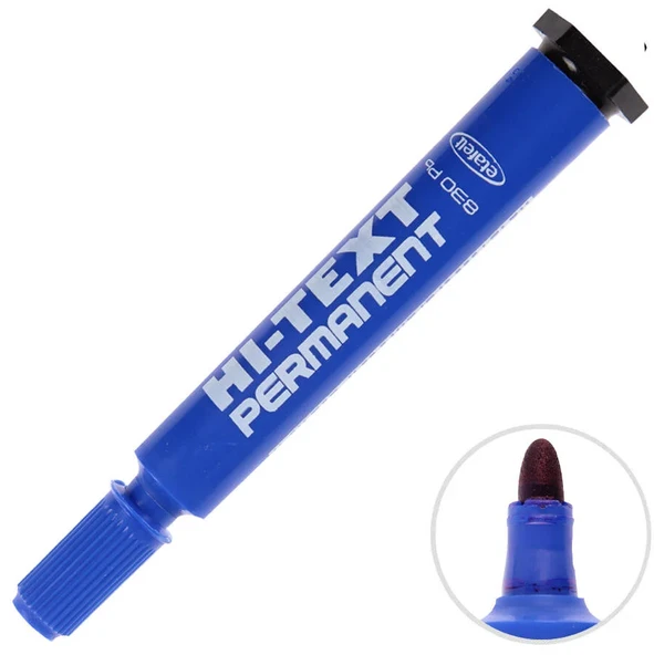 Hi-Text Markör Permanent Yuvarlak Uçlu Mavi | 830PB ürün görseli