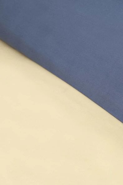 Basic Indigo-bej Çift Taraflı Çift Kişilik Nevresim Pike Takımı - Resim 9