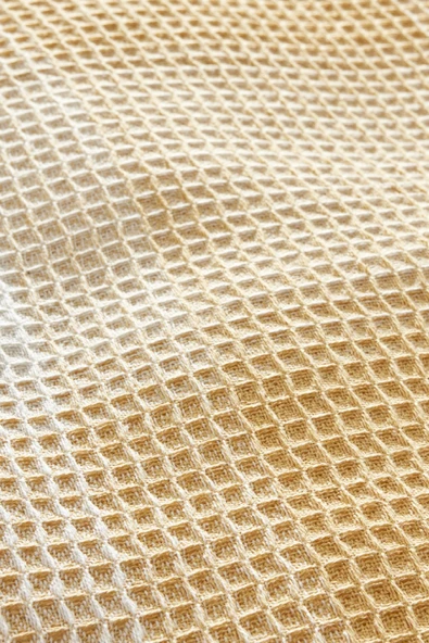 Flow Ekose Çift Kişilik Waffle Pike 200x230 cm Hardal - Resim 5