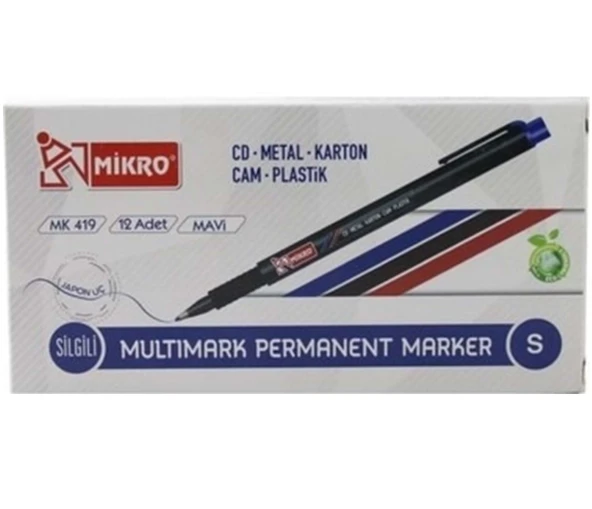 Mikro Mavi S Uç Asetat - Cd Kalemi (İnce Uçlu) | Mk-419 - Resim 4