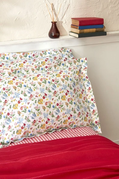 Noya %100 Pamuk Tek Kişilik Pike Takımı Kırmızı - Resim 5