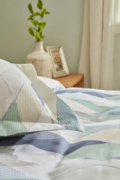 Lauro %100 Pamuk Saten Çift Kişilik Nevresim Takımı Gri - Resim 12