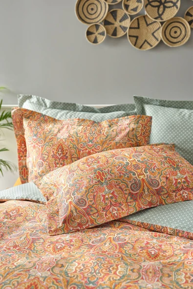 Karaca Home Evan Kiremit Çift Kişilik %100 Pamuk Saten Nevresim Takımı - Resim 7