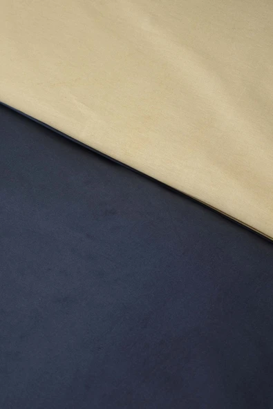 Basic Indigo-bej Çift Taraflı Çift Kişilik Nevresim Pike Takımı - Resim 4