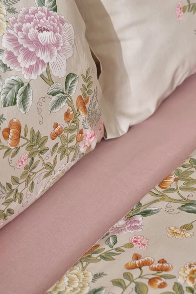 Karaca Home Adelina Yeşil Çift Kişilik %100 Pamuk Nevresim Takımı - Resim 11