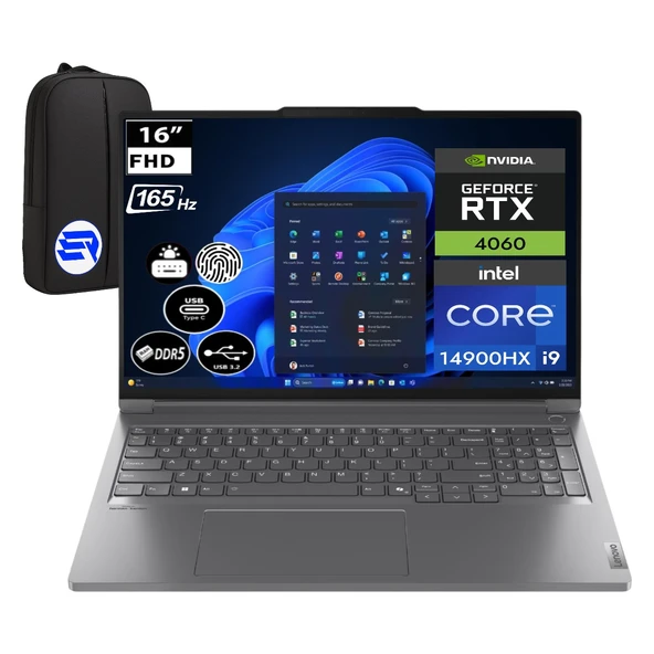 Lenovo Thinkbook 16PG5 Irx Intel Core I9-14900HX 64GB Ddr5 1tb SSD RTX4060 8gb 16'' 165Hz WIN11 Pro 21N50024TREP1 + Elektropasaj Çanta ürün görseli 1