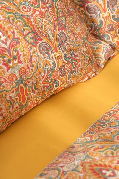 Karaca Home Evan Kiremit Çift Kişilik %100 Pamuk Saten Nevresim Takımı - Resim 10