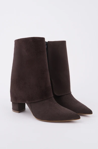 Muggo İMPERA Sivri Burun Kalın Topuklu Fermuarlı Kadın Bot