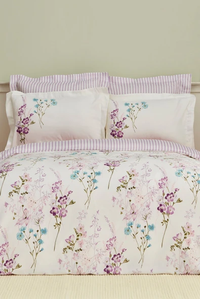 Karaca Home Loris Lila Çift Kişilik %100 Pamuk Saten Nevresim Takımı - Resim 11