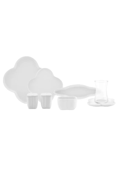 Clover 28 Parça 6 Kişilik Porselen Kahvaltı/servis Takımı - 5