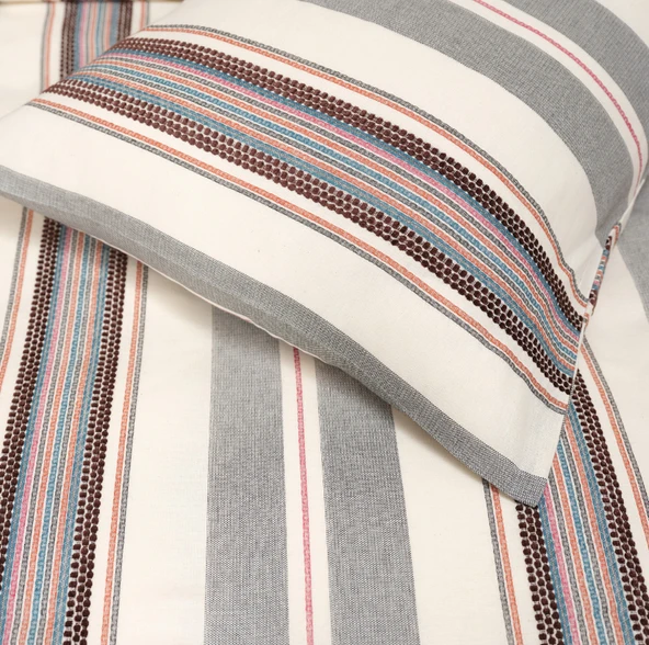 Karaca Home Lesli İndigo Çift Kişilik İpliği Boyalı Nevresim Takımı - Resim 4