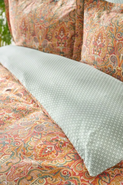 Karaca Home Evan Kiremit Çift Kişilik %100 Pamuk Saten Nevresim Takımı - Resim 8