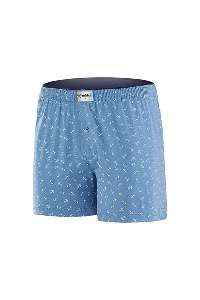 Yıldız 43 Erkek Çapa Desenli Penye Havlu Bel Rahat Düğmeli Boxer