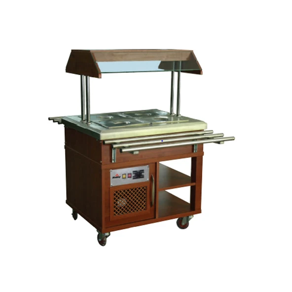 Atalay ASBM-02 Benmariler Orta Tip Ahşap Kaplama GN 1/1 x 2 - 230 V - 1