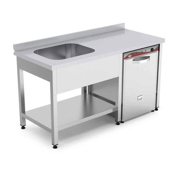 Empero EMP.E.71685-1EMT-R Tek Evyeli Alt Raflı Tezgah Sağ 1600*700*850 (makina Girişli) - 1