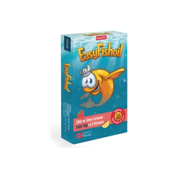 Easyfishoil Çocuk Çilek ve Limon Aromalı 30 Çiğneme Tableti ürün görseli