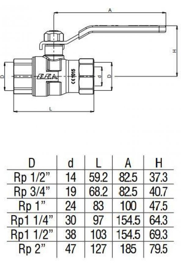 Eca 1 1/4 Doğalgaz Küresel Valfi 602122154 - 2