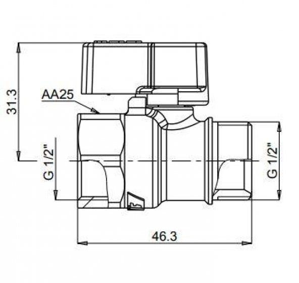 Eca 1/2 Mini Küresel Valf Mavi Volanlı 602122003 - 2