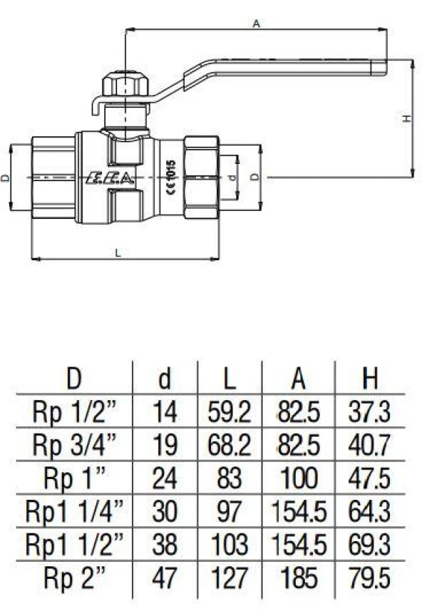 Eca 1/2 Doğalgaz Küresel Valfi 602122151 - 2